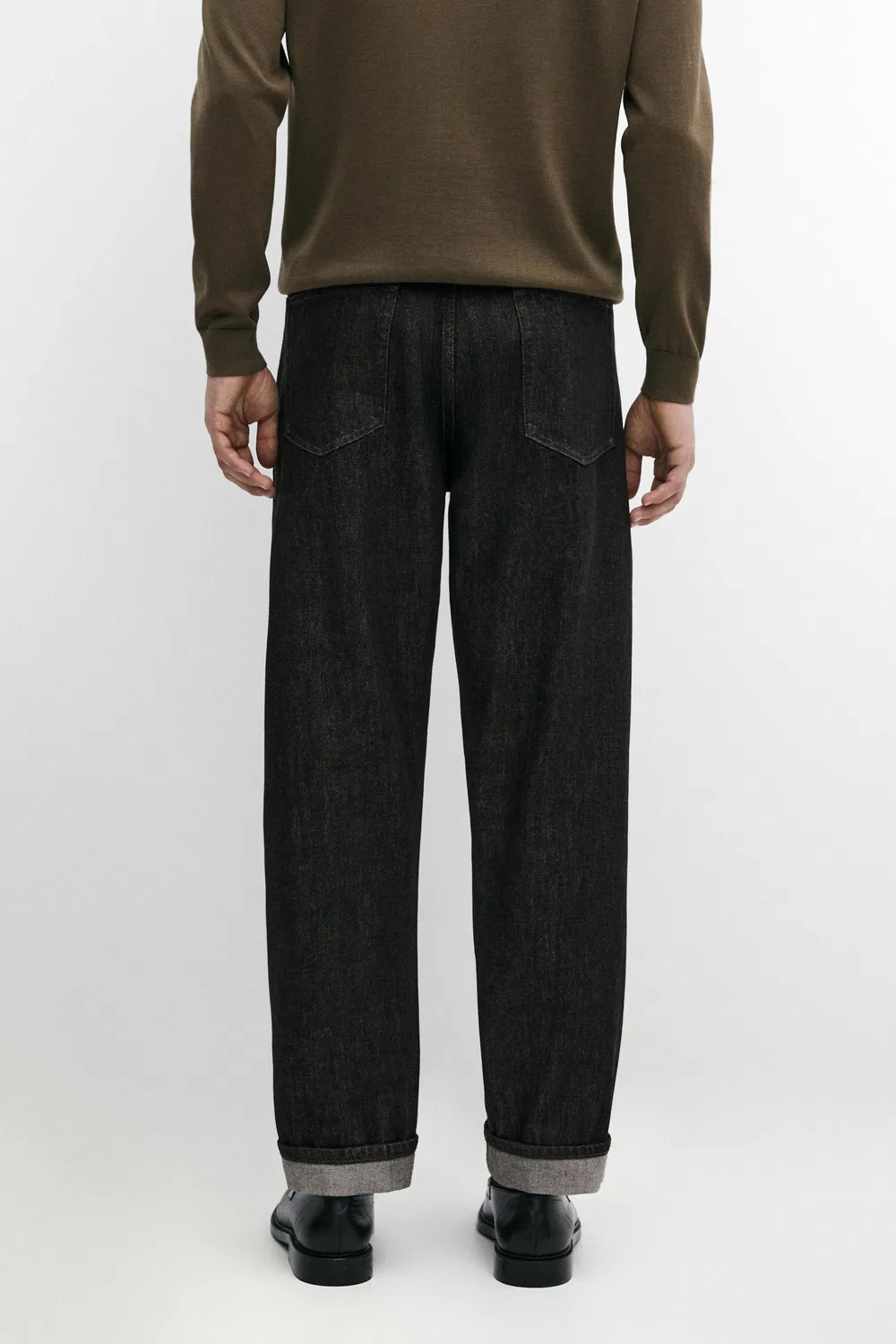 Джинсы Massimo Dutti Selvedge Fit, черный — фото 4