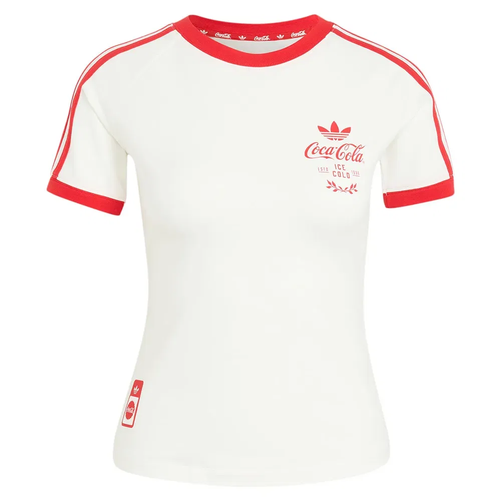Футболка с коротким рукавом Coca-Cola 3 Stripes Adidas Originals, белый