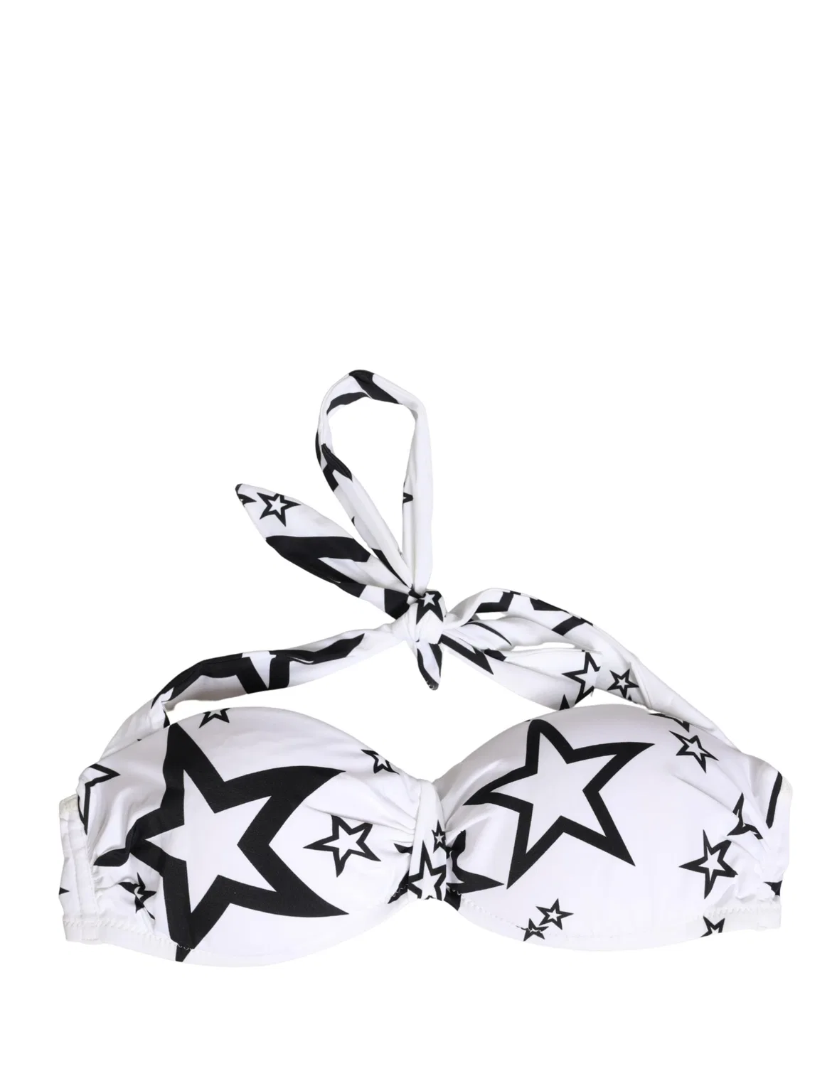 Женский бандо-топ для купания с принтом Millennials Star Padded Bandeau Dolce & Gabbana, White — фото 3