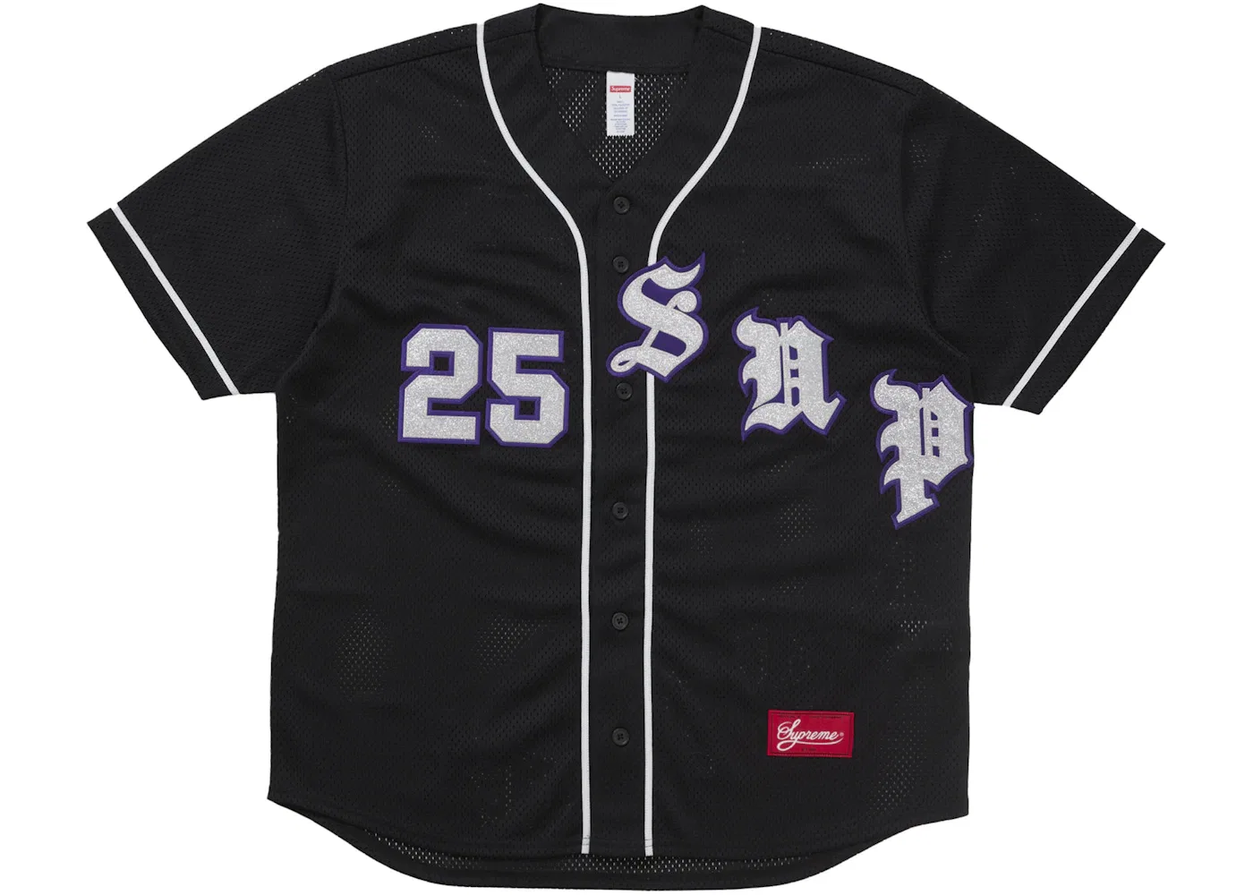 Мужская бейсбольная джерси с принтом Supreme Jersey, Black
