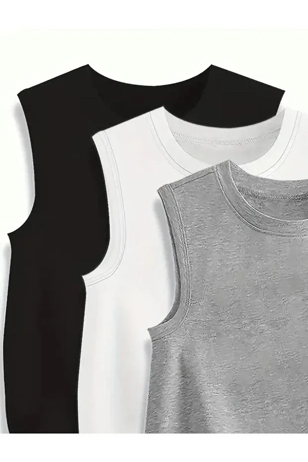 Детская футболка для мальчиков с принтом King Combed Cotton Morning Kids, Gray Black White — фото 3