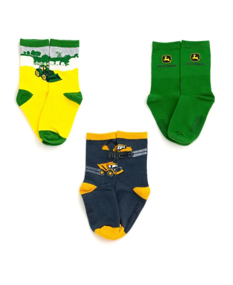 Комплект носков с нескользящей подошвой John Deere, Green Dark Gray Yellow