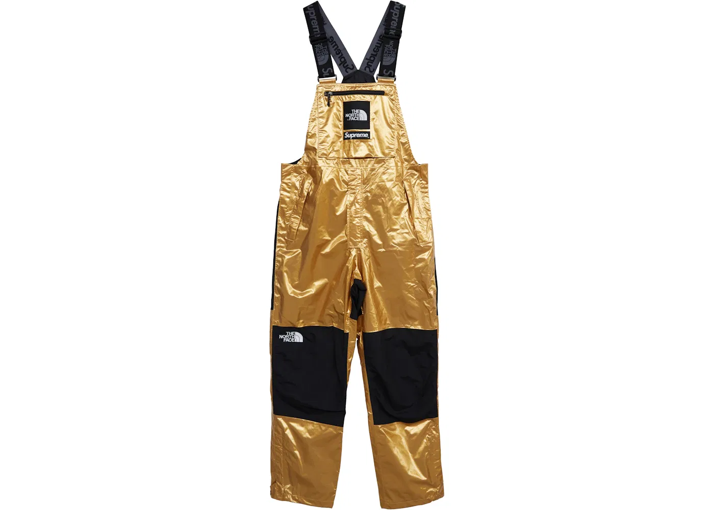 Мужские штаны с металлическим принтом Supreme The North Face Metallic Mountain Bib, Gold
