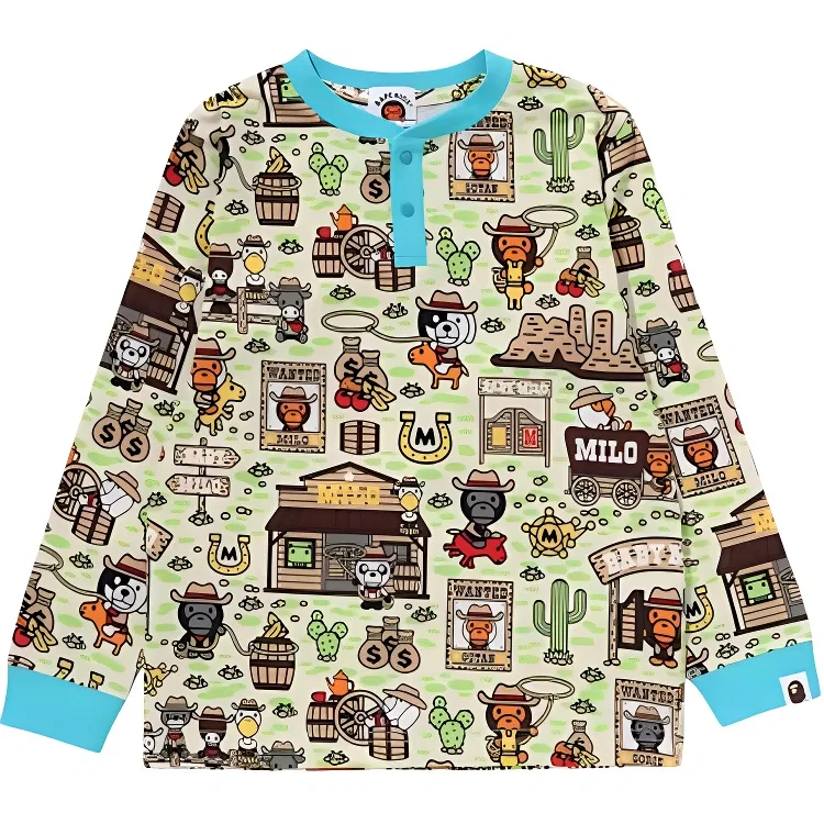Детская футболка с принтом Multicolor A BATHING APE, Multicolor