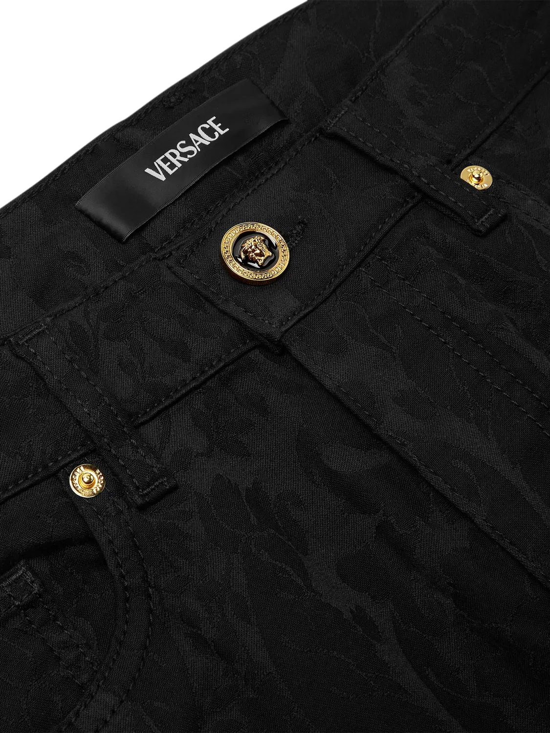 Узкие джинсы с застежкой Versace, черный — фото 4