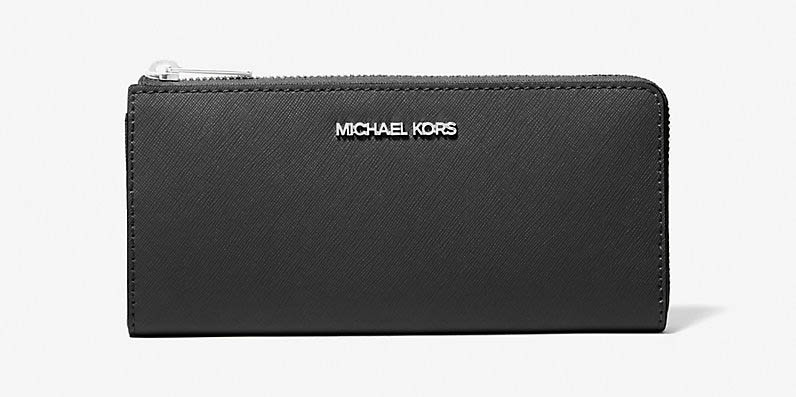 

Кошелек Michael Kors Jet Set Large Saffiano Leather Quarter-Zip, черный