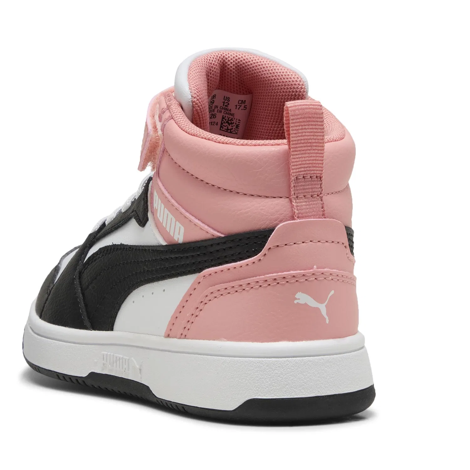 Детские кроссовки для мальчиков с высоким берцем PUMA Rebound V6 Mid Ac+ Ps PUMA, Bianco Con Grigio E Blu — фото 2