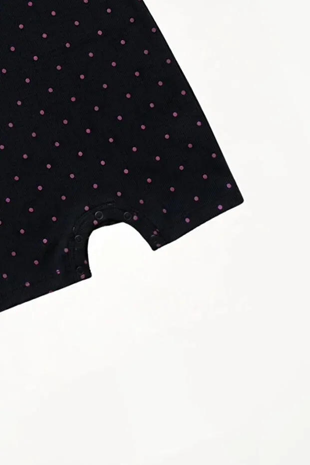 Детский комбинезон для девочек хлопковый Polka Dot Pattern Newteam, Black — фото 4