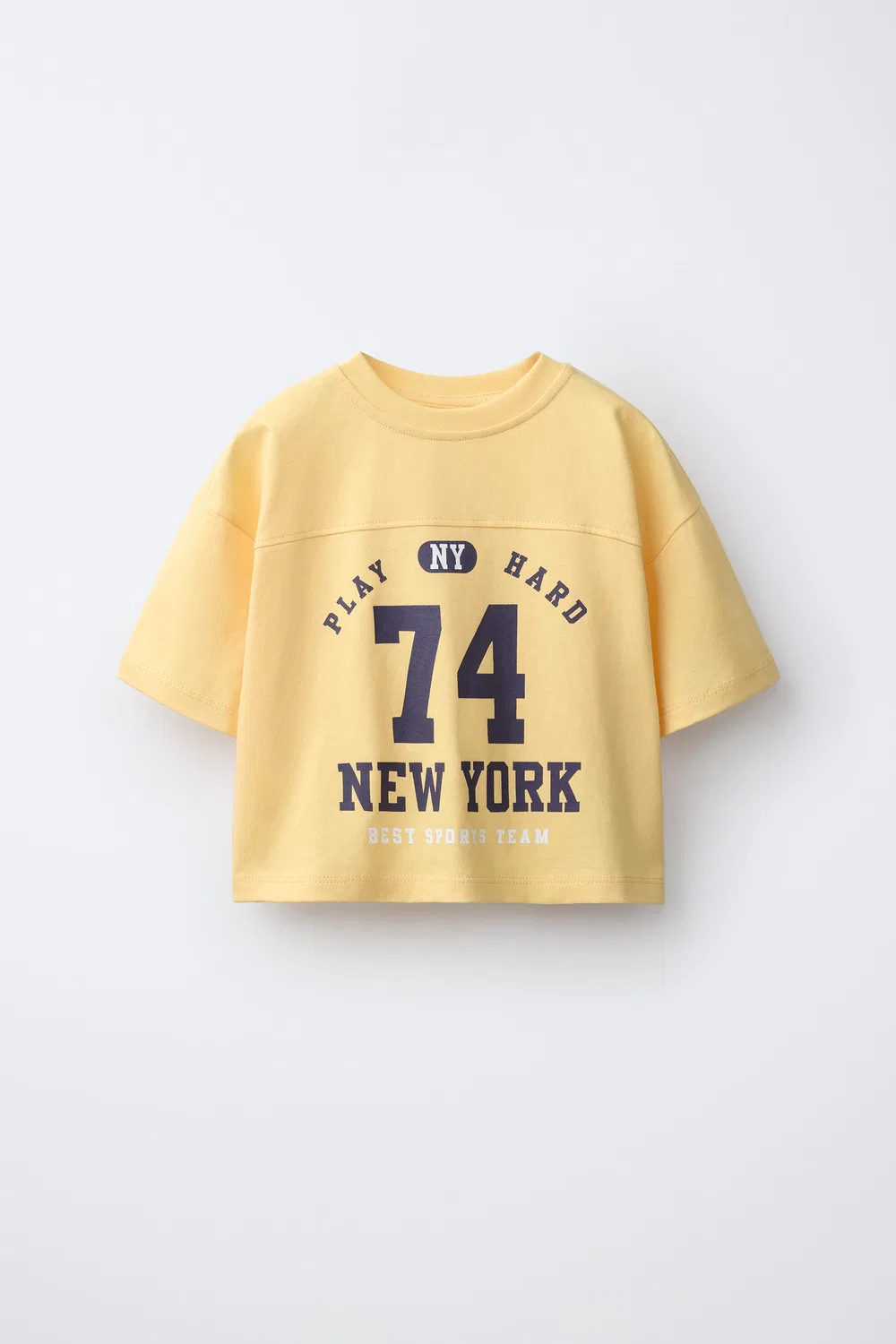 Футболка с университетским принтом ZARA, Yellow