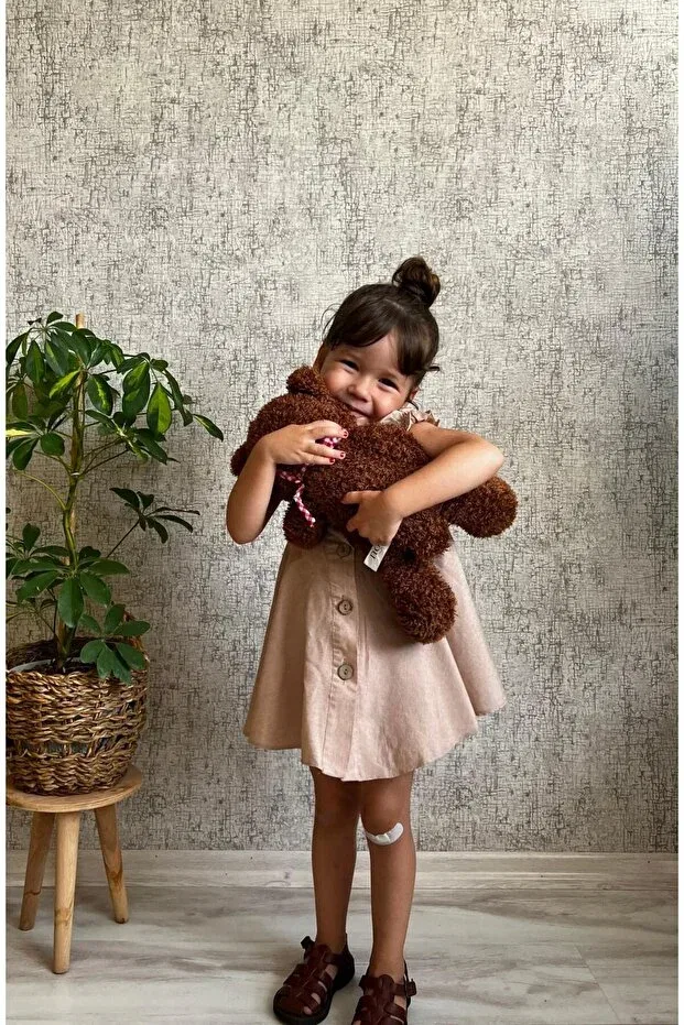Детское платье для девочек хлопковое Heidi Pinkitokids, Brown — фото 2