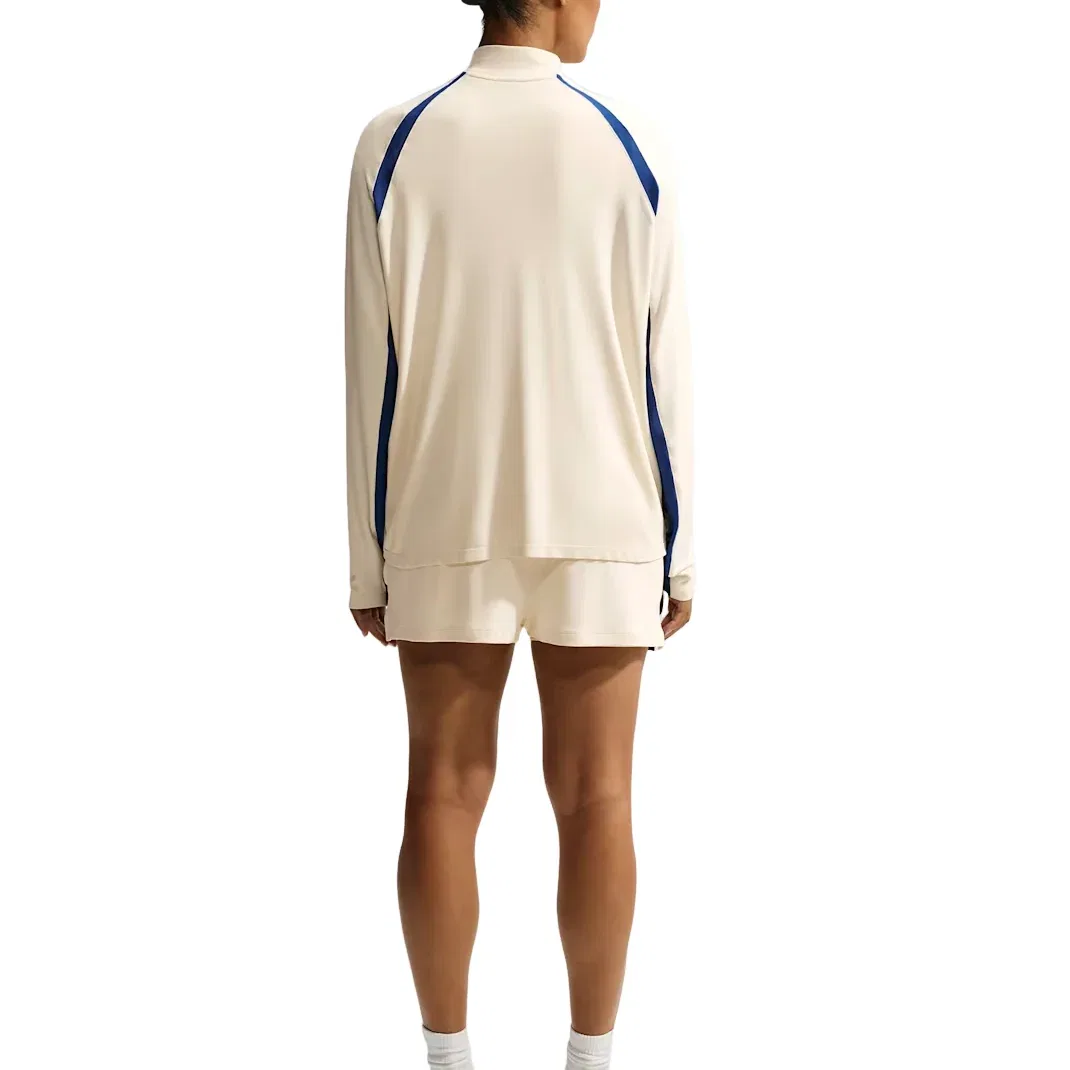 Женская футболка SKIMS Stretch Knit 1/2-Zip T-Shirt 'Actv Ivory Cobalt' Nike, Actv Ivory/Cobalt — фото 2