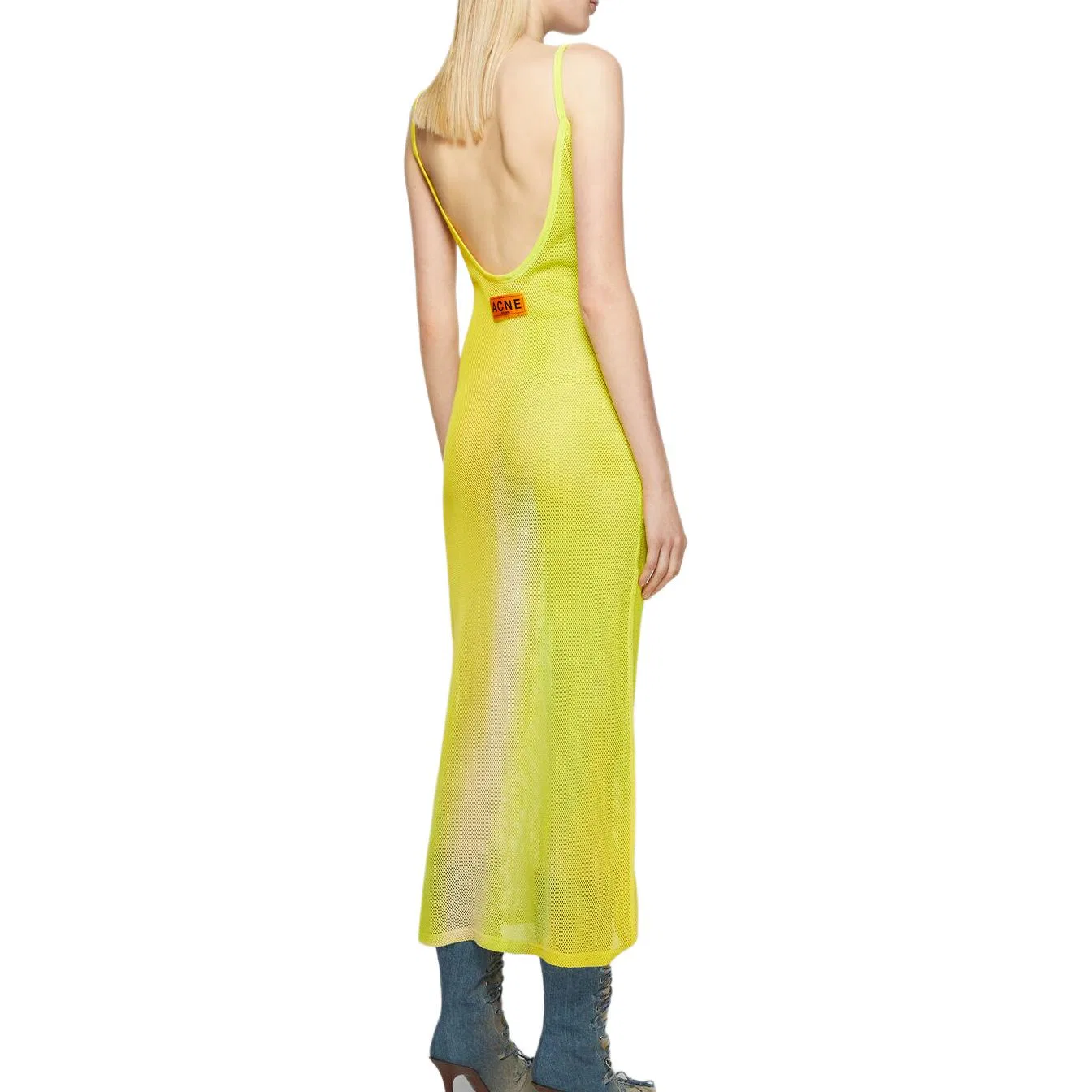 Платье-комбинация с открытой спиной Acne Studios, Bright Yellow — фото 4