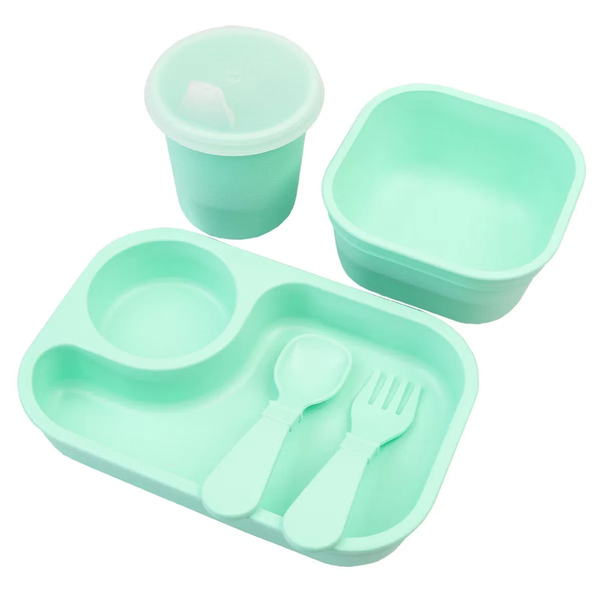 Набор детской посуды 5 предметов для первого прикорма My First Food Re-Play, Mint Green