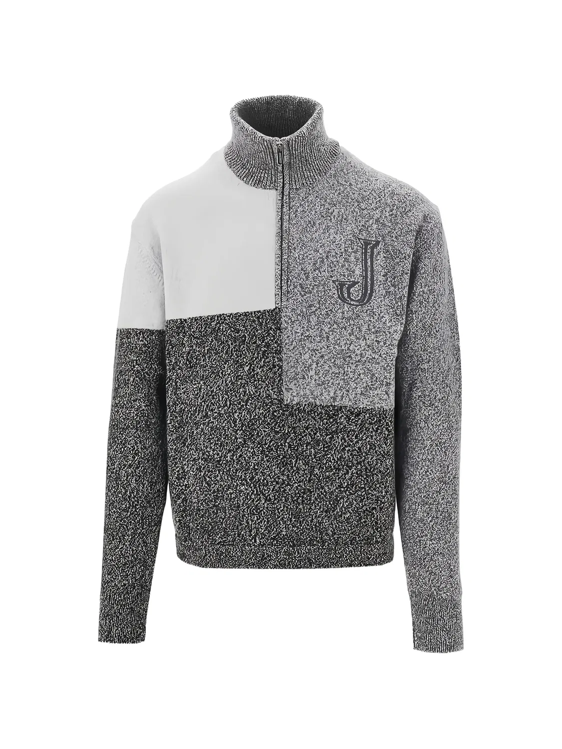 Jacquemus Свитер с эффектом пэчворк серый