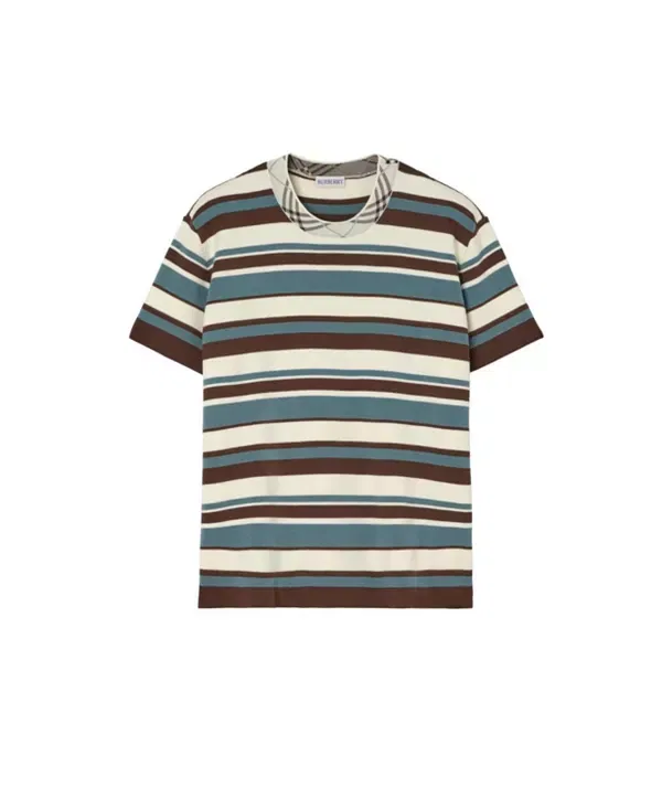 Мужской свитер с принтом Striped Wool Blend T Shirt Burberry, синий — фото 3
