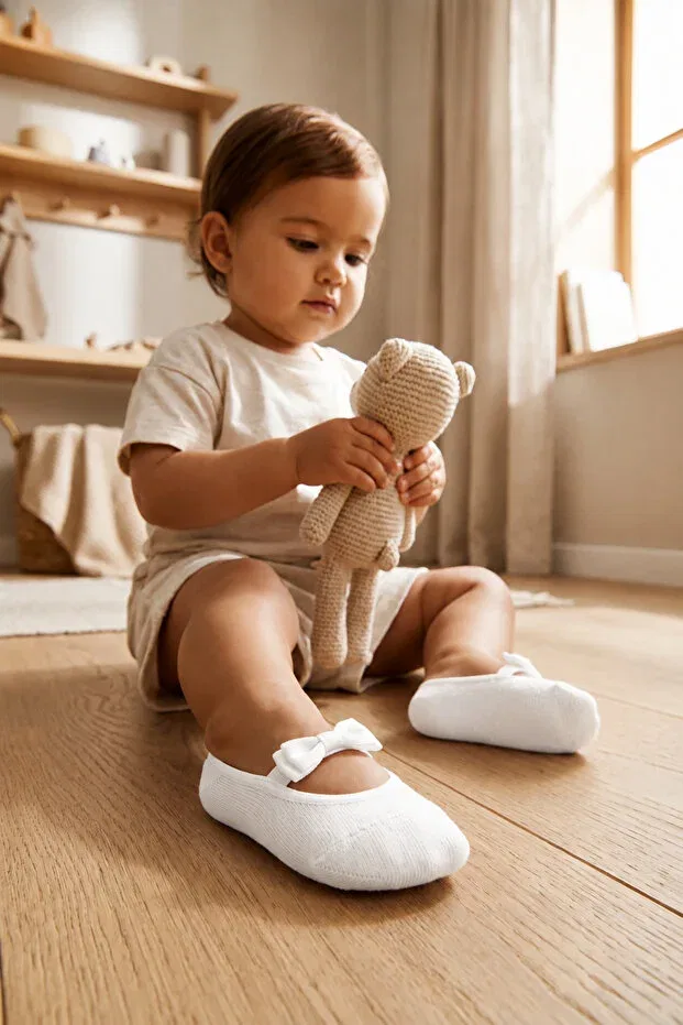 Детские носки для новорожденных с принтом Lovers baby invisible socks Katia&Bony, White