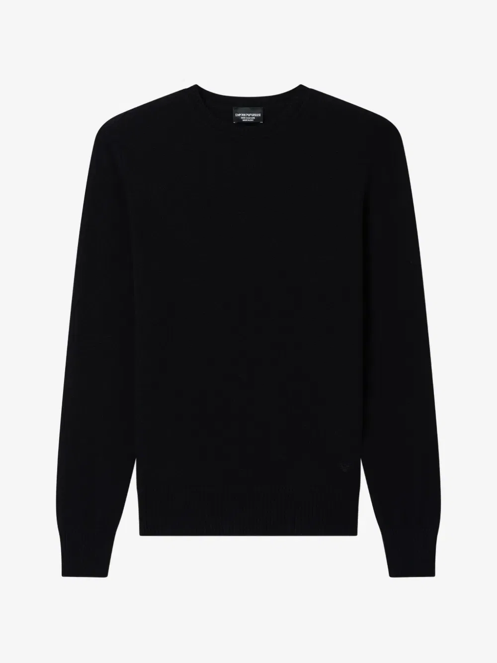 Кашемировый свитер с круглым вырезом EMPORIO ARMANI, черный