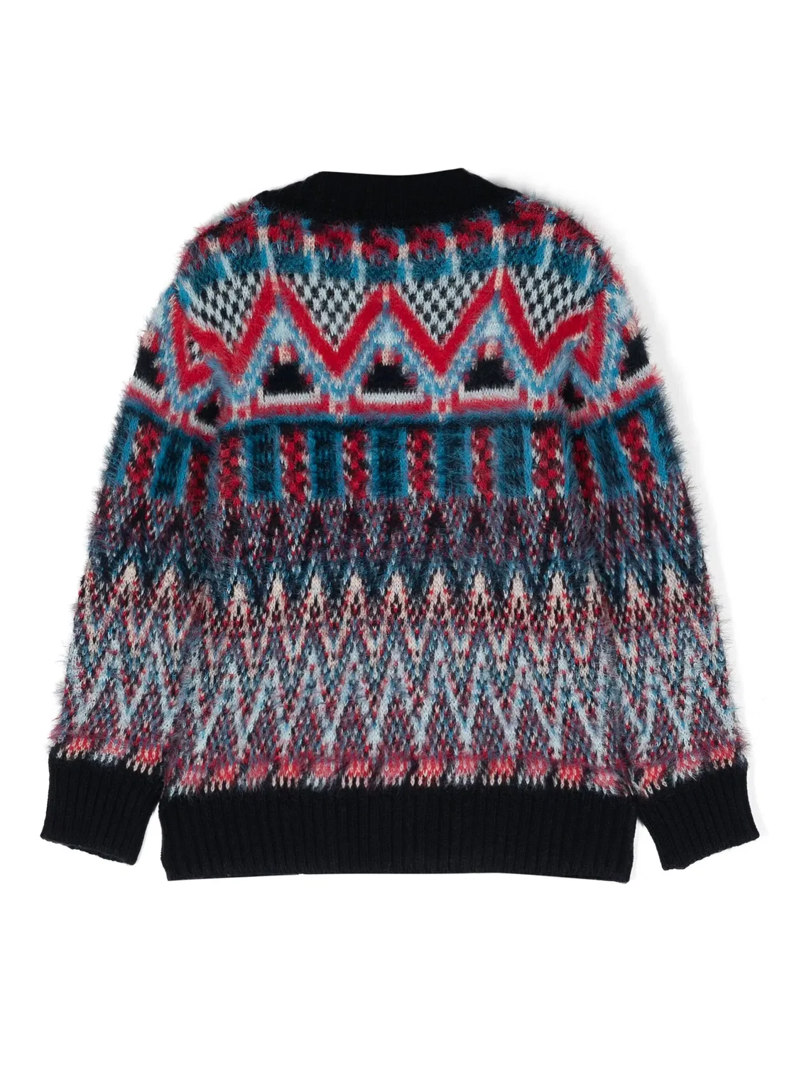 Кардиган с V-образным вырезом из ворсистой пряжи Missoni, синий — фото 2