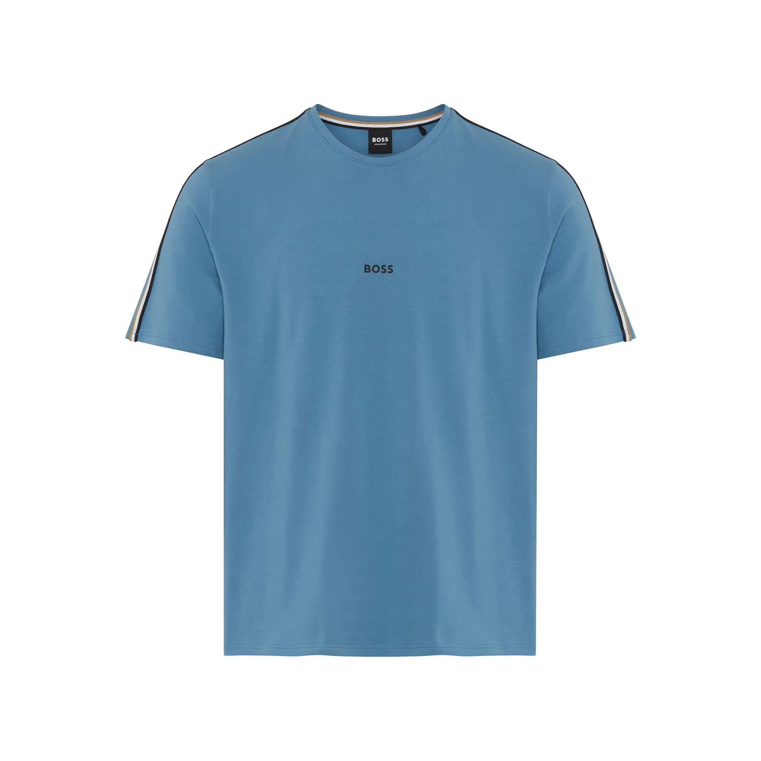 Мужская футболка из эластичного хлопка с логотипом BOSS, Light Blue