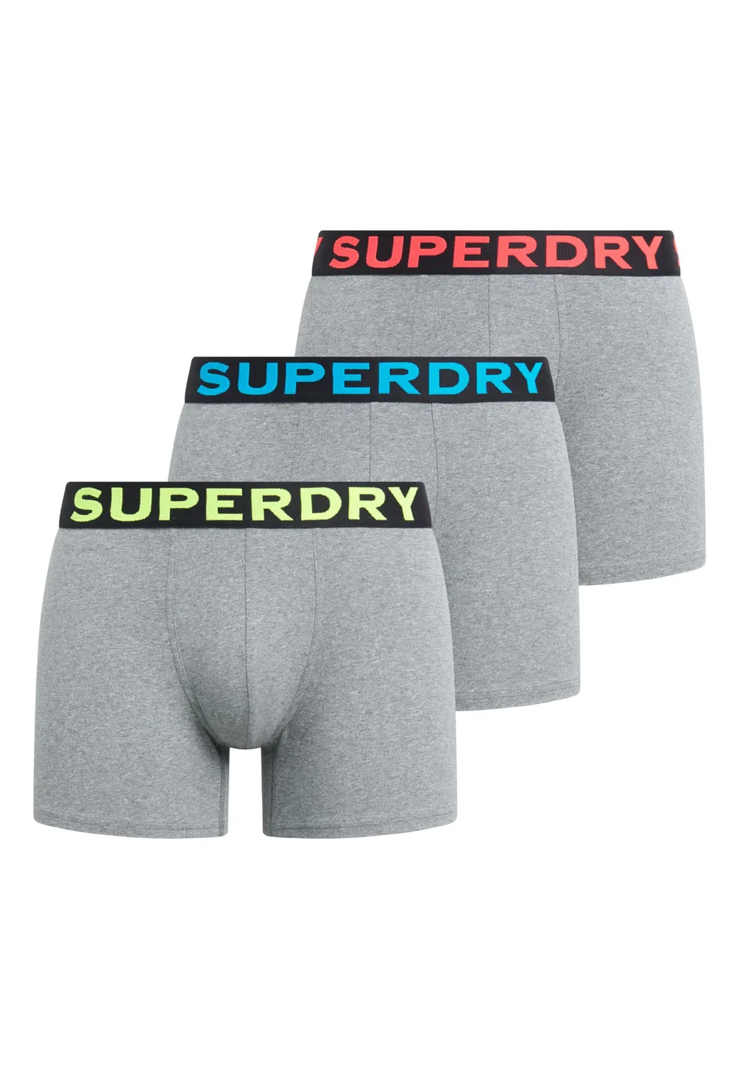 Мужские боксеры из 3 предметов Superdry, Grey - Black - Red - Blue - Yellow