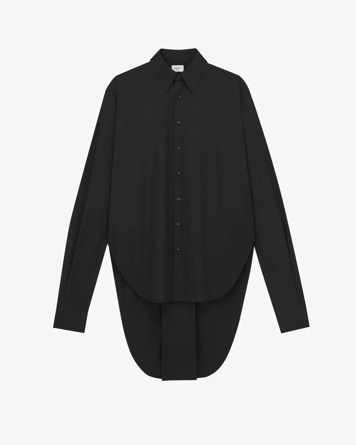 Рубашка с асимметричным низом Saint Laurent, черный