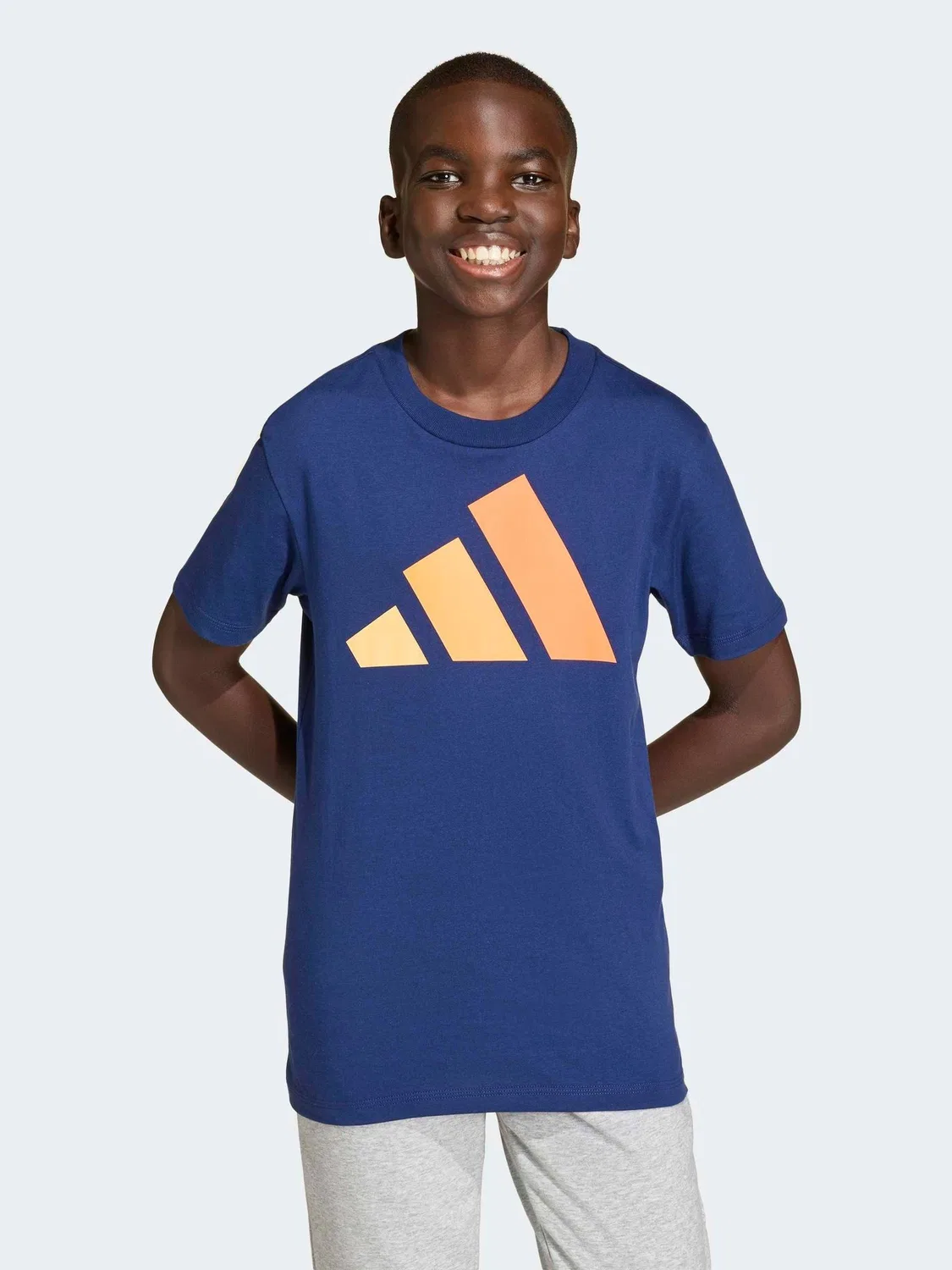 Футболка повседневная Essentials adidas, синий/оранжевый