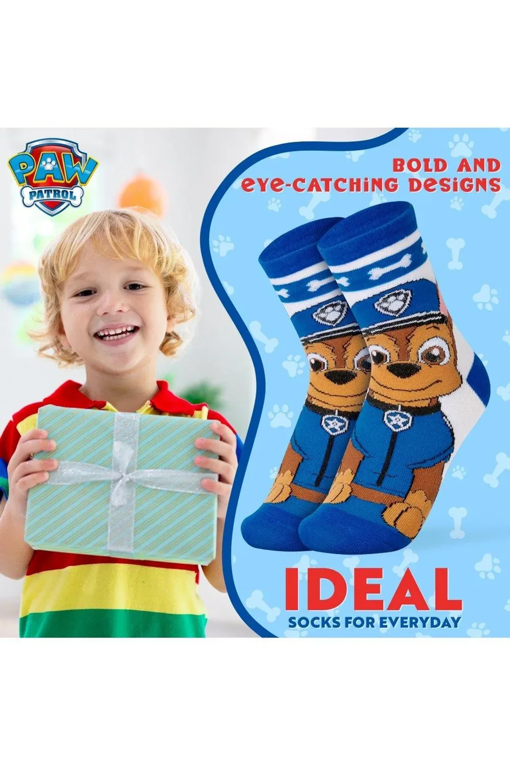 Детские носки с принтом Crew socks pack of 5 Paw Patrol, Multi — фото 3