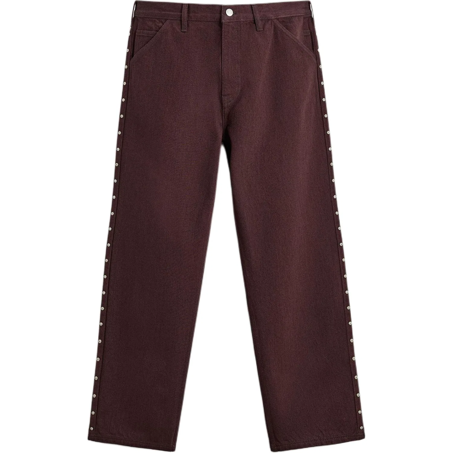 Мужские джинсы прямого кроя Dark Red Color ZARA, Темно-красный — фото 3