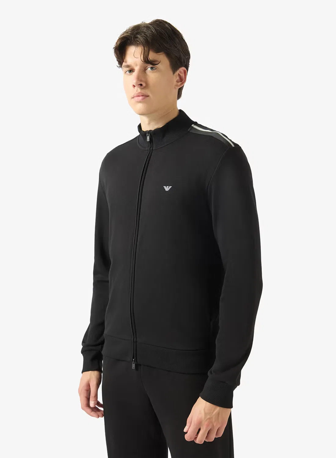 Комплект свитшот на молнии и штаны Emporio Armani, черный — фото 3