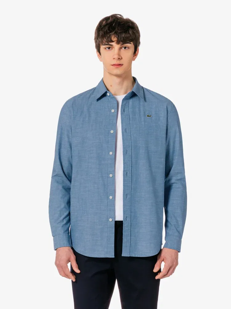 Рубашка с длинным рукавом Chambray LACOSTE, Blue — фото 4