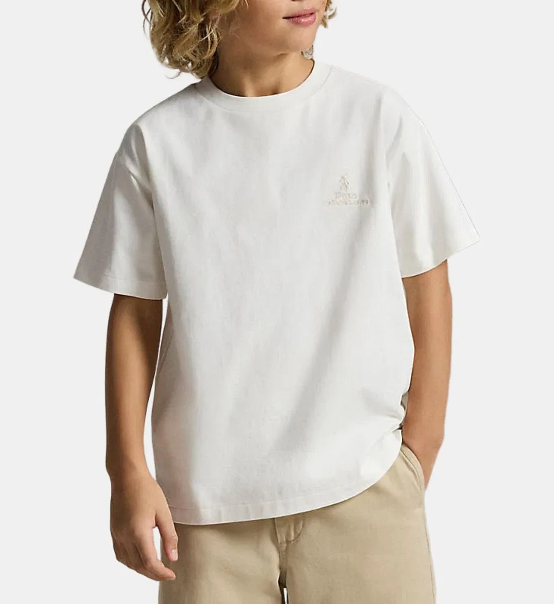 Футболка свободного кроя из хлопкового трикотажа POLO RALPH LAUREN, белый — фото 4