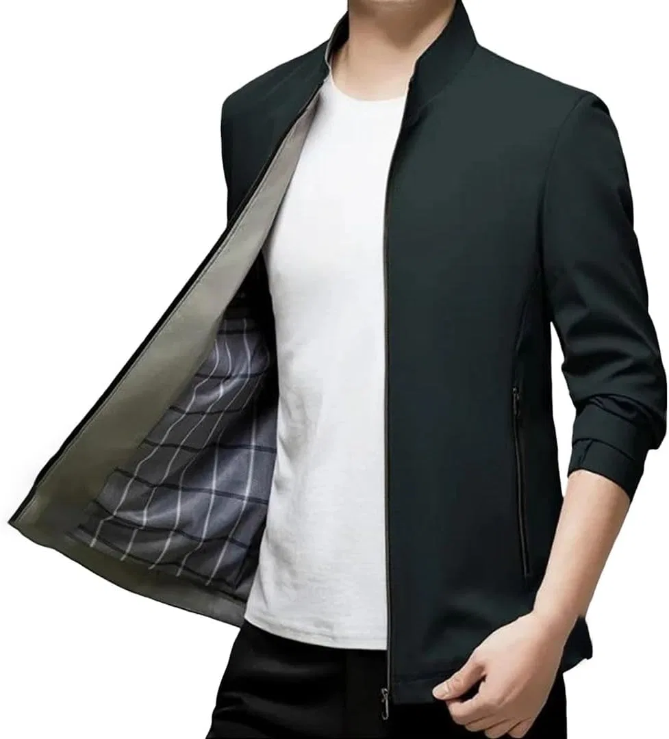 Мужское утепленное пальто Casual Cardigan Zip Up Lightweight Work Coat, тёмно-синий