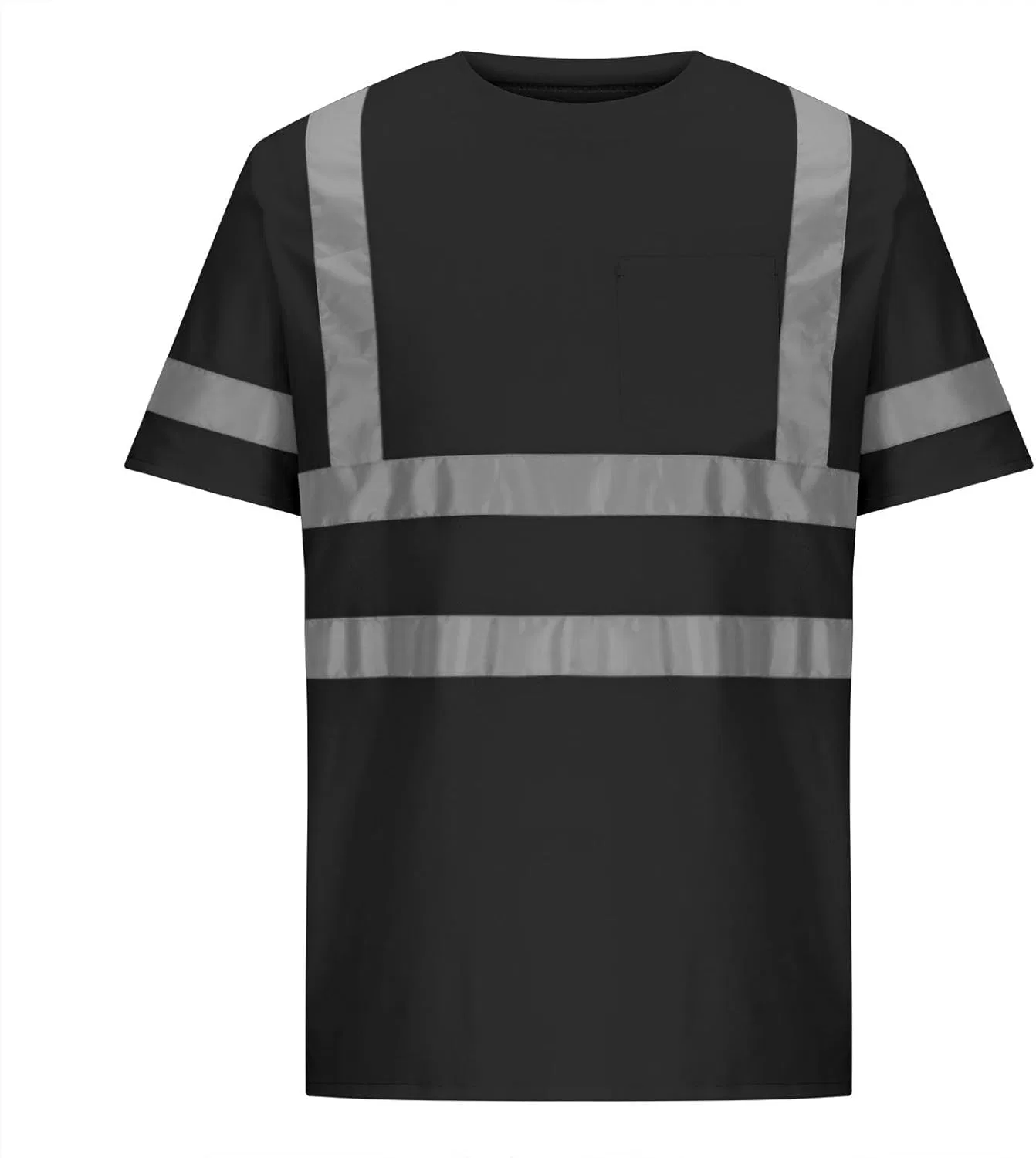 Мужская футболка повышенной видимости с отражающими полосами, Black