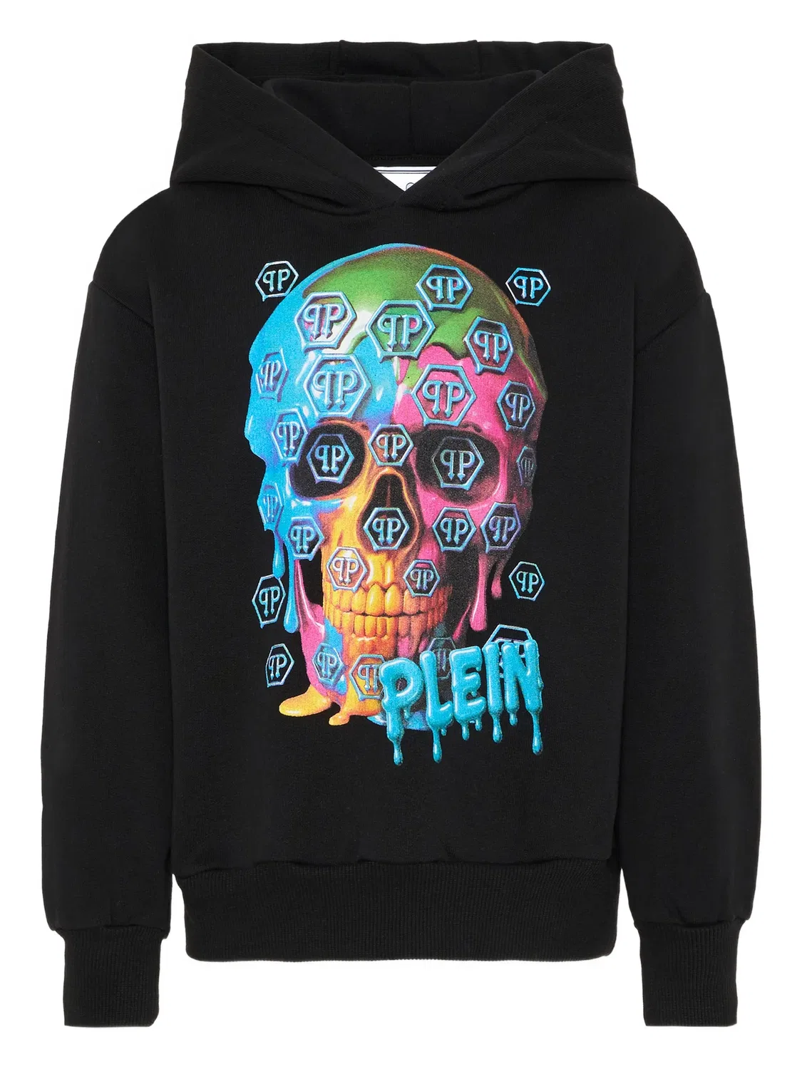 Худи с графическим принтом черепа Philipp Plein, черный