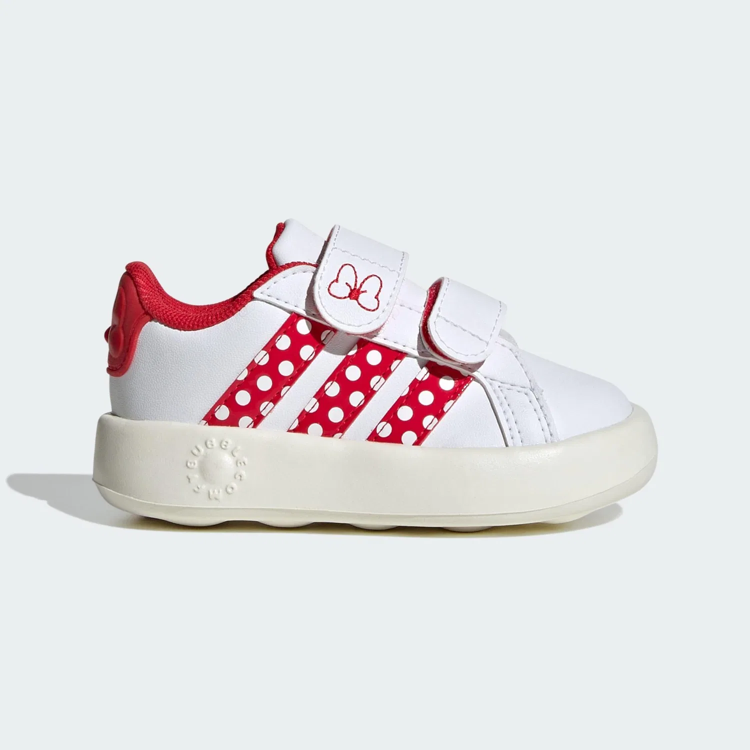 Детские кроссовки с липучками Minnie Maus Adidas, Weiss Hellrot Weiss