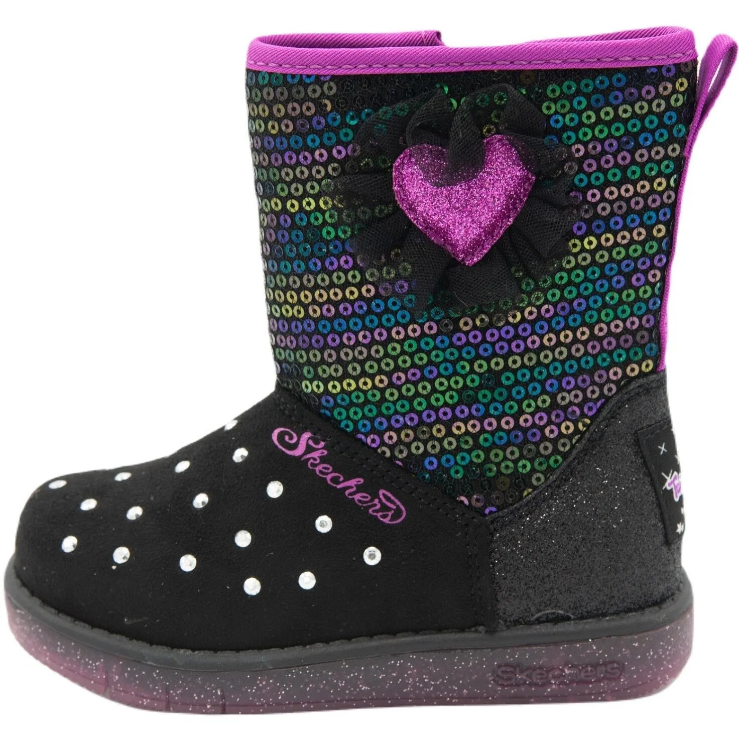 Детские сапоги из замши Skechers Twinkle Toes Glitzy Glam, Schwarz