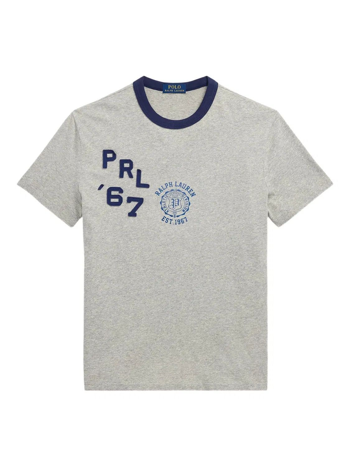 Вышитая футболка Polo Ralph Lauren, серый