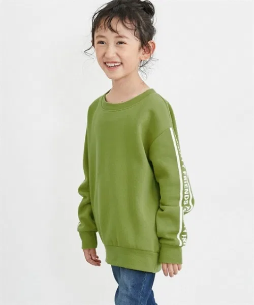 Детский свитшот с длинным рукавом с принтом, Big Silhouette QUNTSTYLE, Khaki