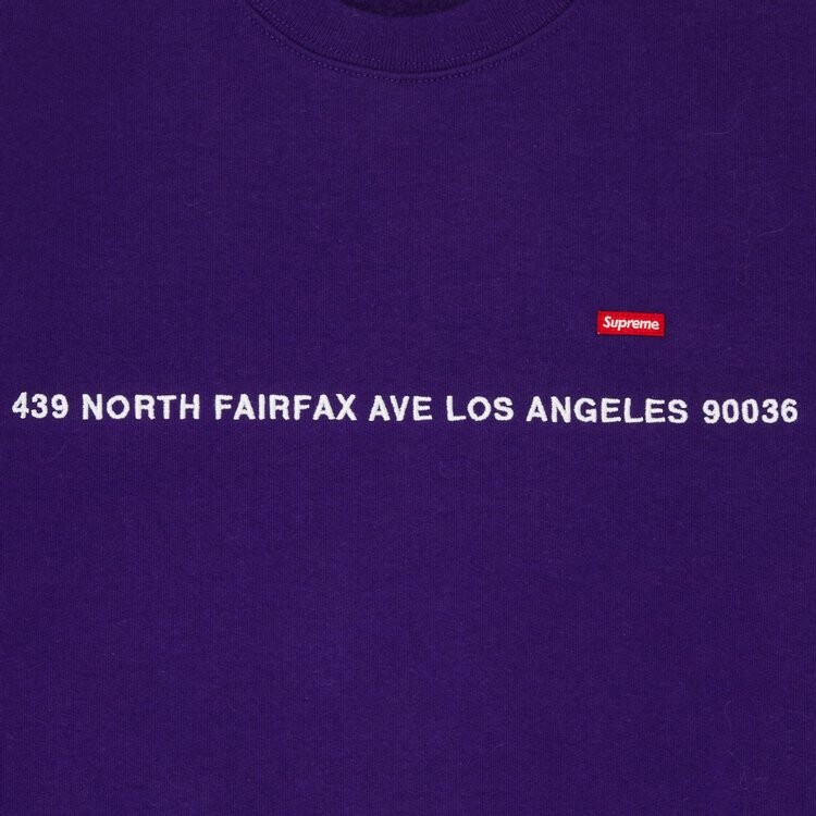 Толстовка Supreme Shop Small Box Crewneck - Los Angeles 'Purple', фиолетовый — фото 4