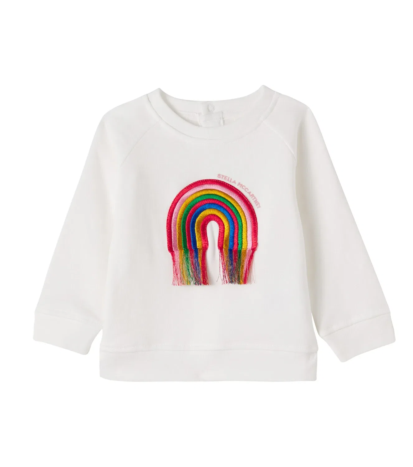 Детская толстовка из хлопкового трикотажа с вышивкой Stella Mccartney Kids, белый