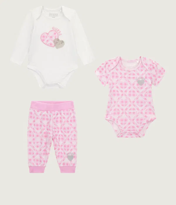 Детский комплект для девочек из 2 боди и брюк Guess, Rosa