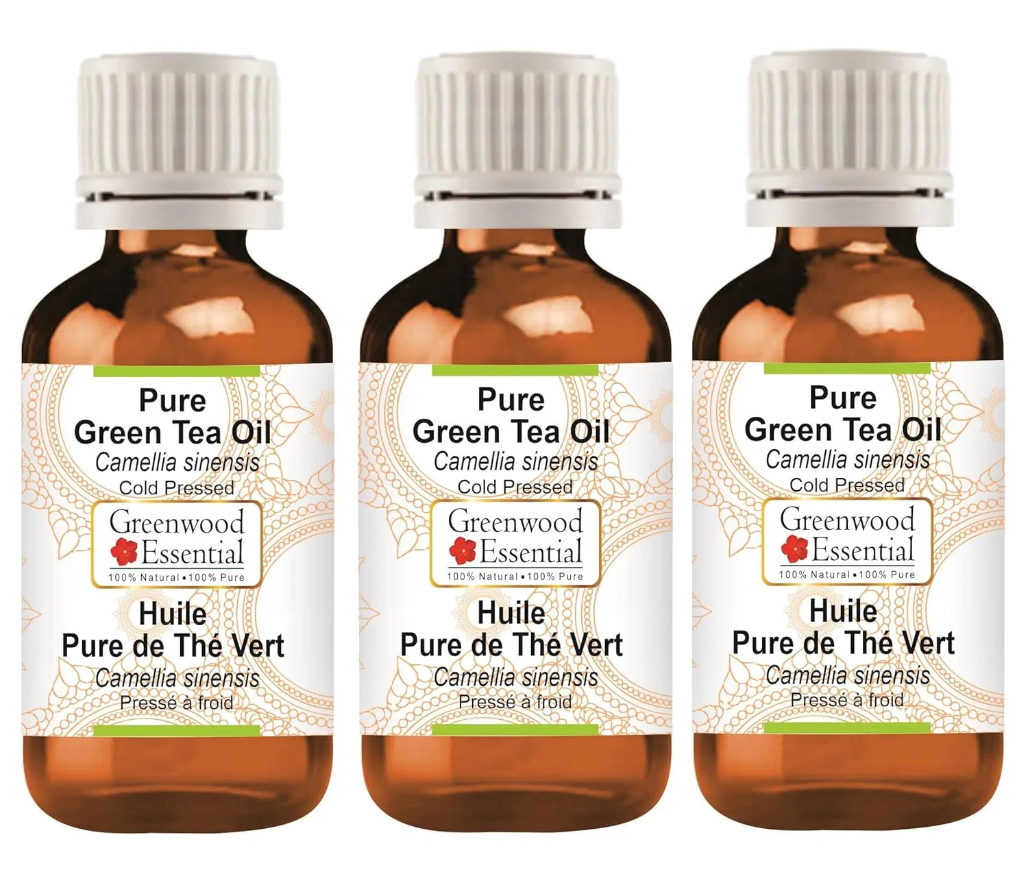 Масло для тела Pure Green Tea Oil, Greenwood Essential, 3х100 мл, 300 мл