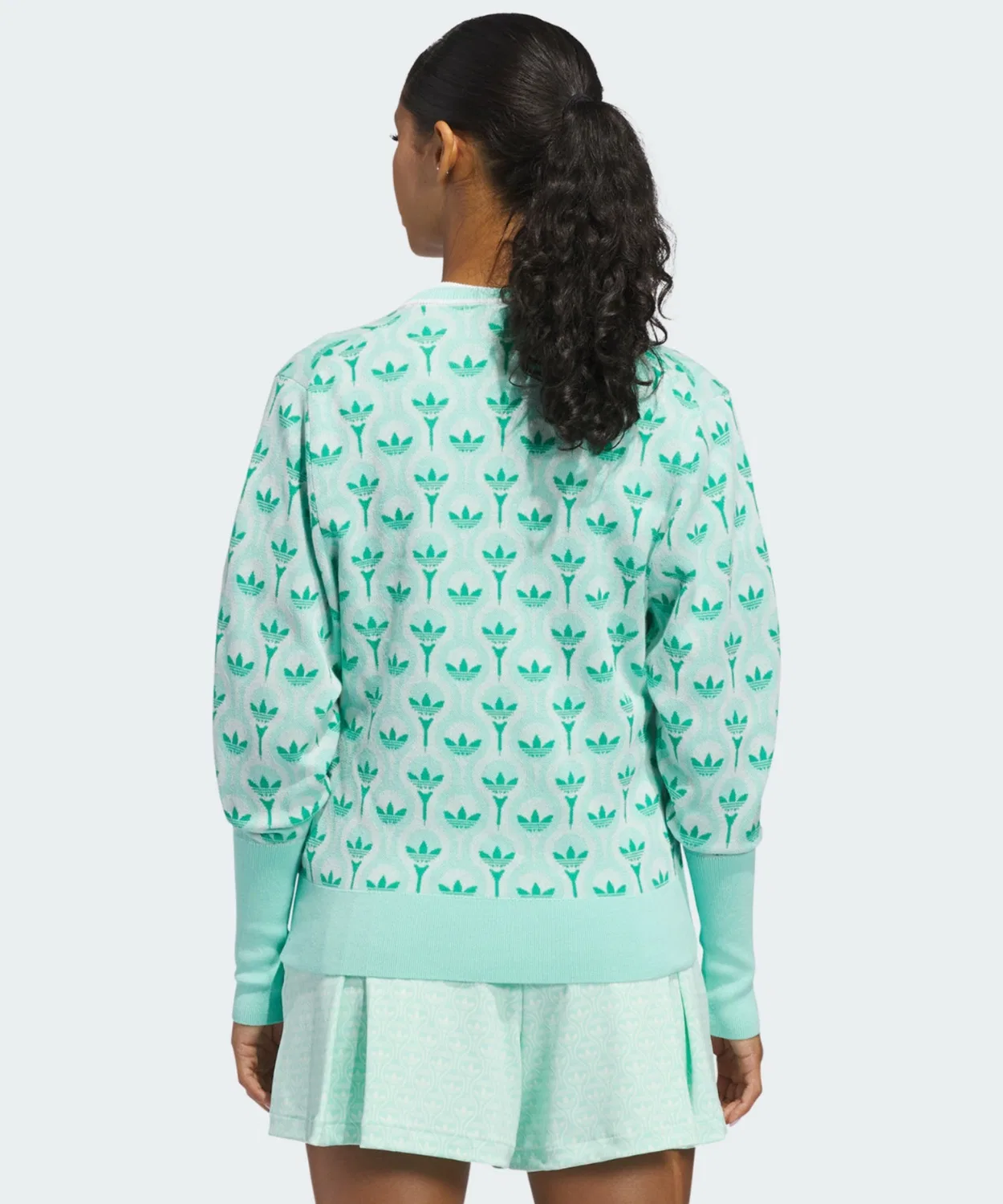 Женский кардиган с V-образным вырезом, модель OriginalS All Over Adidas, White/Green — фото 2