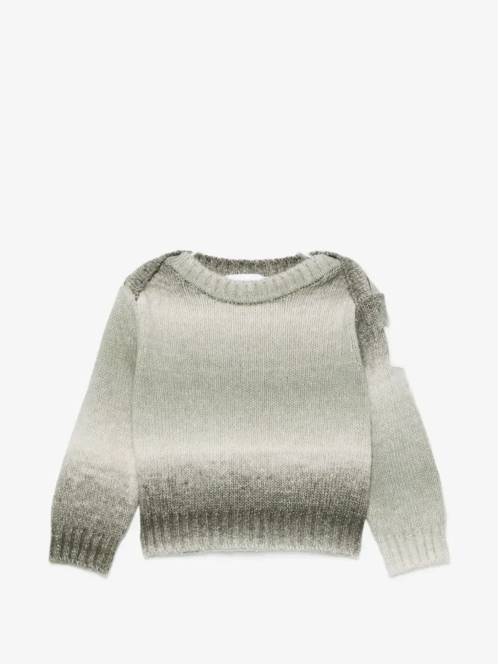 Свитер с эффектом омбре и нашивкой-логотипом Emporio Armani Kids, зеленый