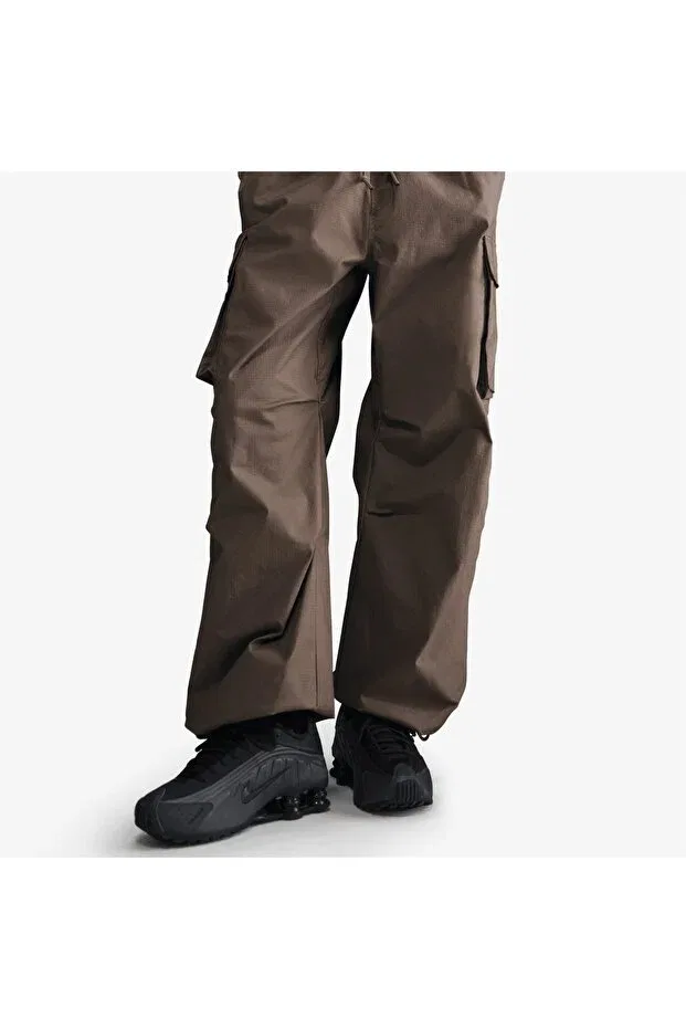 Женские брюки с широкой штаниной Sportswear Woven Fabric High Waisted Yousports Nike, Brown — фото 3