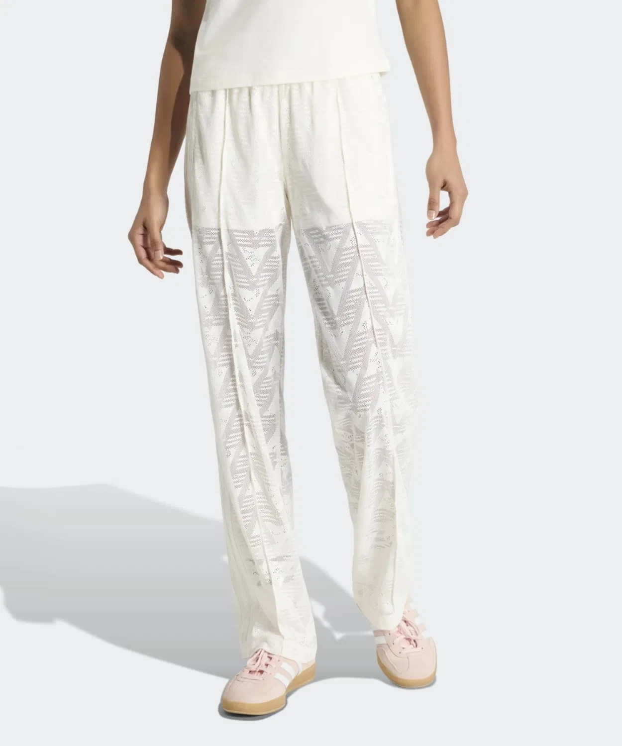 Женские спортивные брюки с кружевной отделкой Firebird Classic Lace Track Pants Adidas, Белый