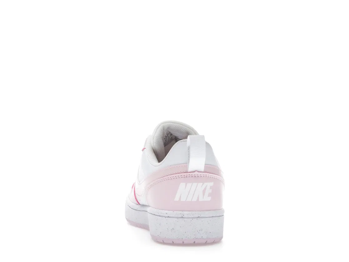 Детские кроссовки для девочек с низким профилем Nike Court Borough Low Recraft Nike, White/Pink Foam — фото 4