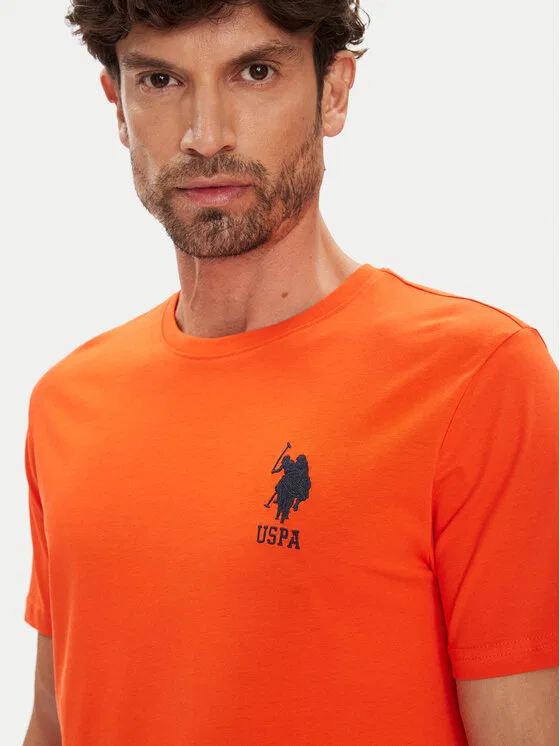 Футболка slim fit U.S. Polo Assn., оранжевый — фото 4