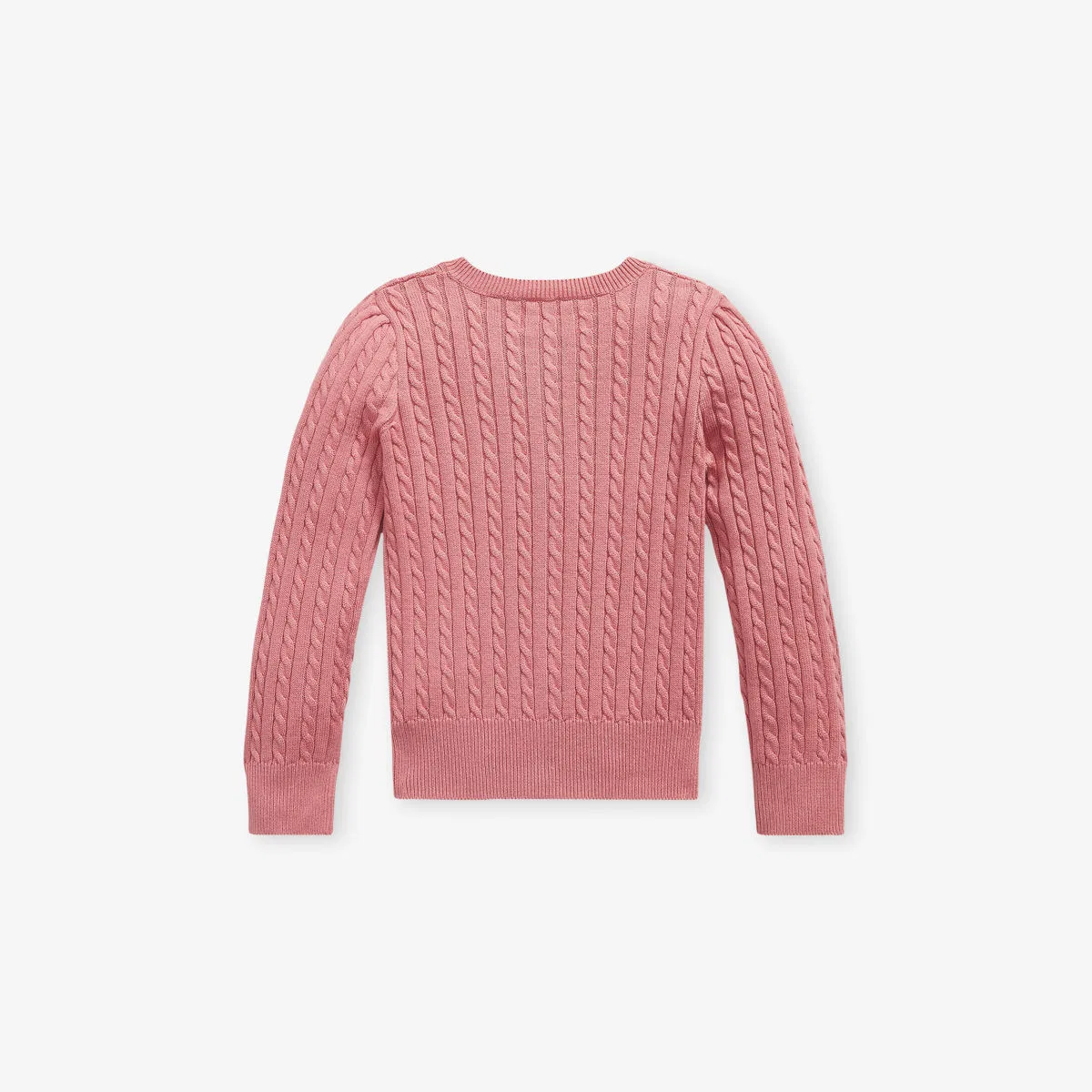 Детский кардиган-поло с пони, мини-кардиган из хлопка крупной вязки Polo Ralph Lauren, розовый — фото 3
