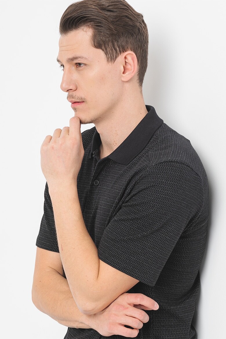 

Хлопковая футболка с воротником Jack & Jones, черный